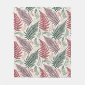 Vintage-style botanical fern leaves fleecedecke (Vorderseite)