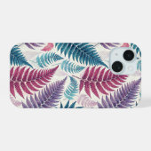 Vintage-style botanical fern leaves iPhone 15 hülle (Rückseite (Horizontal))