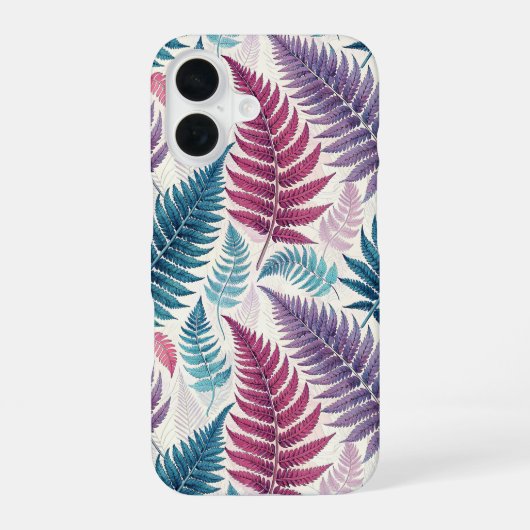 Vintage-style botanical fern leaves iPhone 16 hülle (Rückseite)