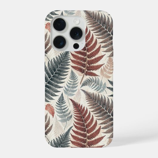 Vintage-style botanical fern leaves iPhone hülle (Rückseite)