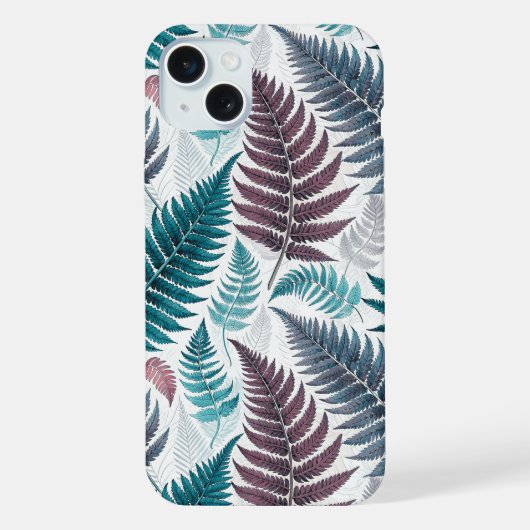 Vintage-style botanical fern leaves iPhone hülle (Rückseite)