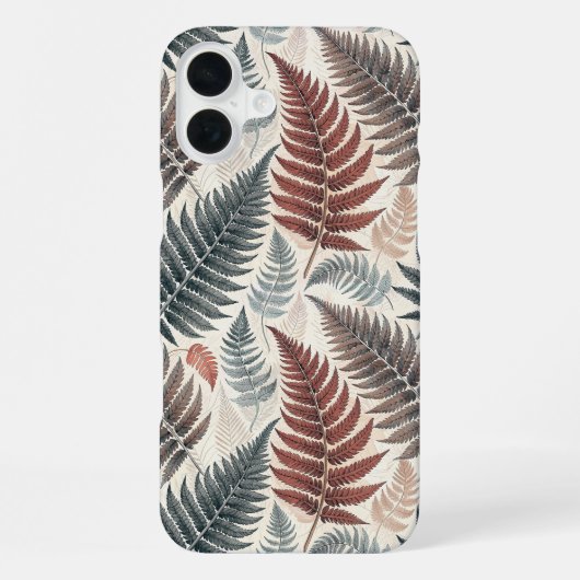 Vintage-style botanical fern leaves iPhone hülle (Rückseite)