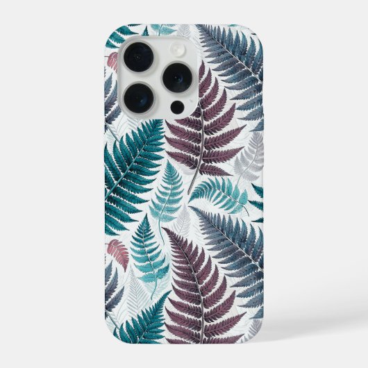 Vintage-style botanical fern leaves iPhone hülle (Rückseite)
