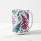 Vintage-style botanical fern leaves kaffeetasse (VorderseiteRechts)
