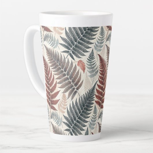 Vintage-style botanical fern leaves milchtasse (Linke Ecke)