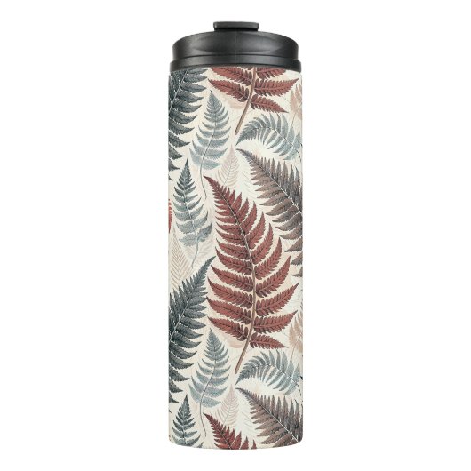 Vintage-style botanical fern leaves thermosbecher (Vorderseite)