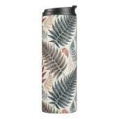 Vintage-style botanical fern leaves thermosbecher (Nach links gedreht)