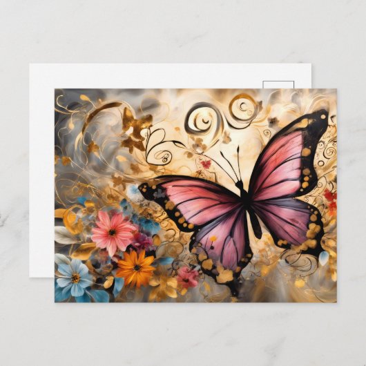 Vintage Style Butterfly # 1 Postkarte (Vorne/Hinten)