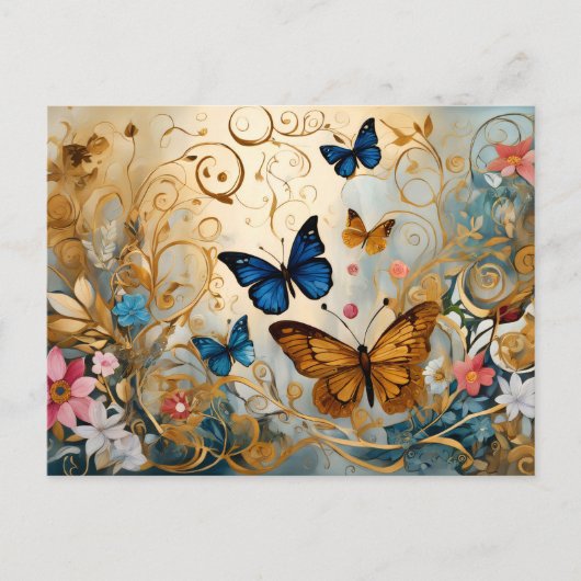 Vintage Style Butterfly # 4 Postkarte (Vorderseite)