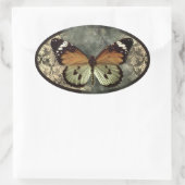 Vintage Style Butterfly Gothic Ovaler Aufkleber (Tasche)