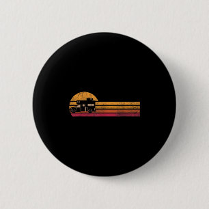Vintage Style Camper Van Silhouette Retro Camping  Button
