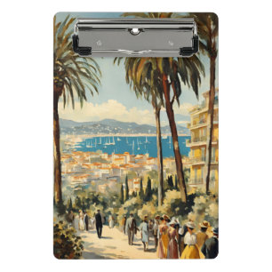 Vintage Style Cannes Französisch Reise Aquarell Mini Klemmbrett