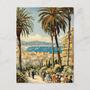 Vintage Style Cannes Französisch Reise Aquarell Postkarte