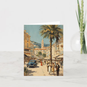 Vintage Style Cannes Französische Reise Aquarell Karte