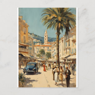 Vintage Style Cannes Französische Reise Aquarell Postkarte
