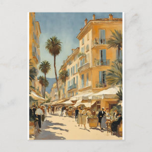 Vintage Style Cannes Französische Reise Aquarell Postkarte