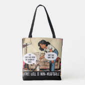 Vintage Style Cat Sarcastic Humor Tasche (Rückseite)