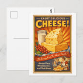 Vintage-Style Cheese Advertisement Postkarte (Vorne/Hinten)