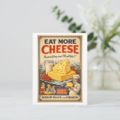 Vintage-Style Cheese Advertisement Postkarte (Stehend Vorderseite)