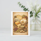 Vintage-Style Cheese Board Postkarte (Stehend Vorderseite)