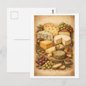 Vintage-Style Cheese Board Postkarte (Vorne/Hinten)