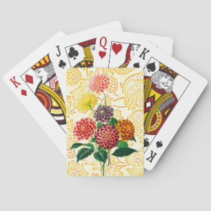 Vintage Style Chrysanthemen-Blumenstrauß Spielkart Spielkarten