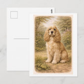 Vintage-Style Cocker Spaniel Postkarte (Vorne/Hinten)