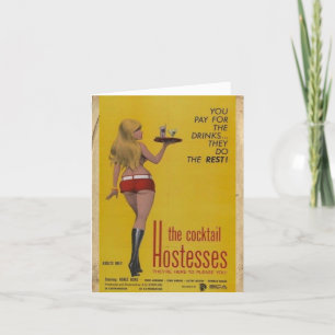 Vintage-Style "Cocktail-Hostessen" Notizkarte Feiertagskarte