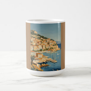 Vintage Style Côte d'Azur Französische Reise Aquar Kaffeetasse