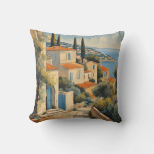 Vintage Style Côte d'Azur Französische Reise Aquar Kissen