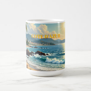 Vintage Style Côte d'Azur Französische Reise Kaffeetasse