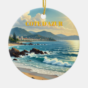 Vintage Style Côte d'Azur Französische Reise  Keramik Ornament