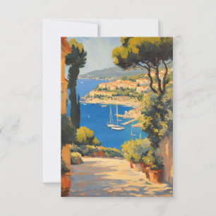 Vintage Style Côte d'Azur Französische Reisemalere Karte