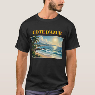 Vintage Style Côte d'Azur Französisches Reise T-Sh T-Shirt