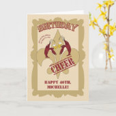 Vintage Style Crawfish Fleur de Lis Birthday Karte (Gelbe Blume)