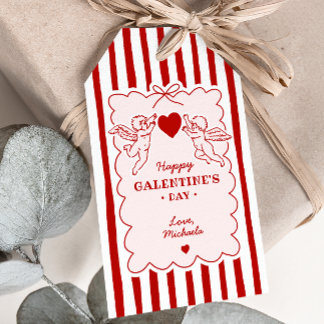 Vintage Style Cupid Doodles Happy Galentine's Day Geschenkanhänger