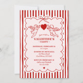 Vintage Style Cupid Doodles Valentine's Day Party Einladung (Vorderseite)