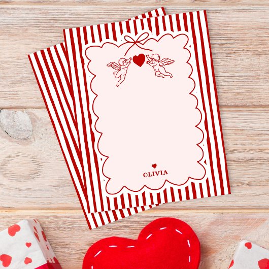 Vintage Style Cupid Doodles Valentine's Day Theme Mitteilungskarte