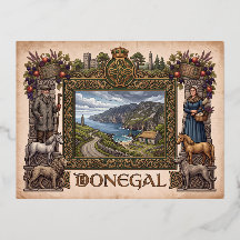 Vintage-Style Donegal, Irland Premium Postkarte |