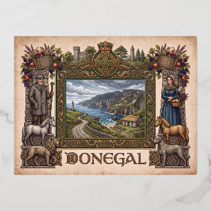Vintage-Style Donegal, Irland Premium Postkarte