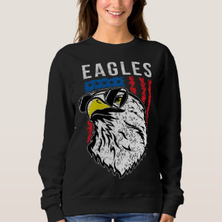 Vintage style Eagles flying sunglasses American fl Sweatshirt