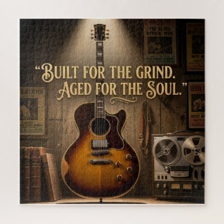 Vintage-Style Electric Archtop Guitar Puzzle