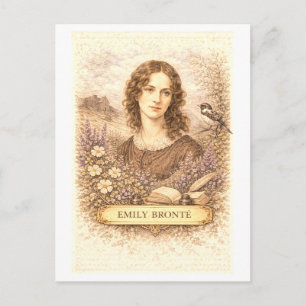 Vintage-Style Emily Bronte Schriftstellerin Postkarte