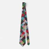 vintage Style Fabric Design Colorful Patchwork Krawatte (Vorderseite)