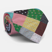 vintage Style Fabric Design Colorful Patchwork Krawatte (Gerollt)