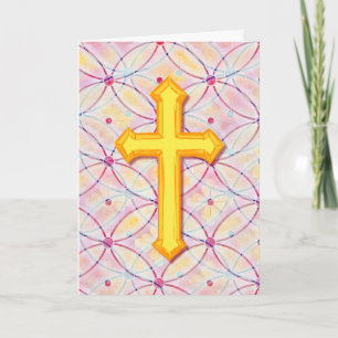 Vintage Style Faith Gold Kreuz Osternkarte Karte