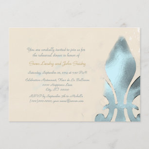 Vintage Style Fleur de Lis Probeessen-Einladung Einladung