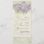Vintage Style Flieder Hortensie - Hochzeitsprogram Programm (Vorderseite)