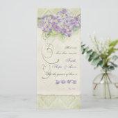 Vintage Style Flieder Hortensie - Hochzeitsprogram Programm (Stehend Vorderseite)