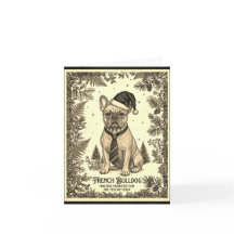Vintage Style Französische Bulldogge Weihnachtskar